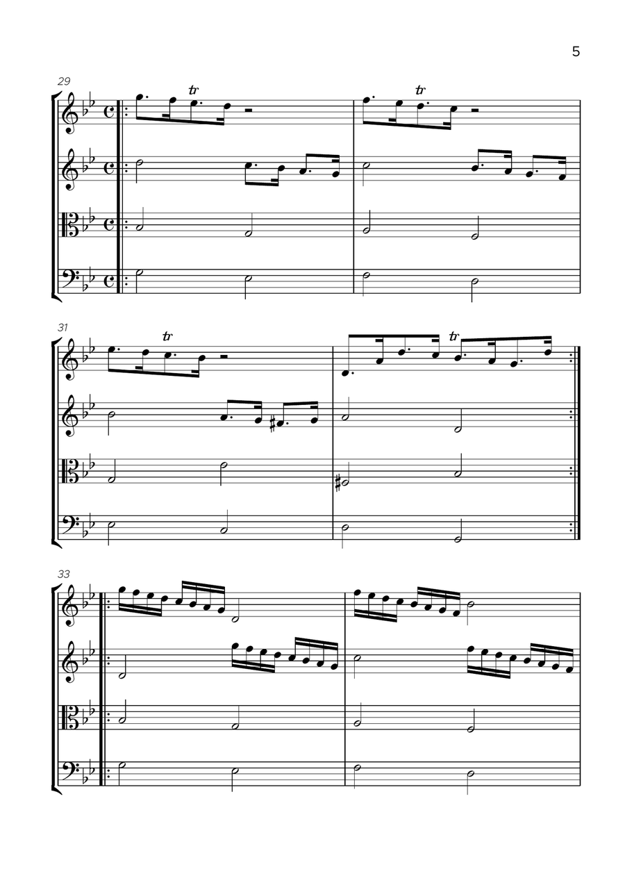 Passacaglia, Suite in G minor, HWV 432 String Quartet scores gallery preview page 6