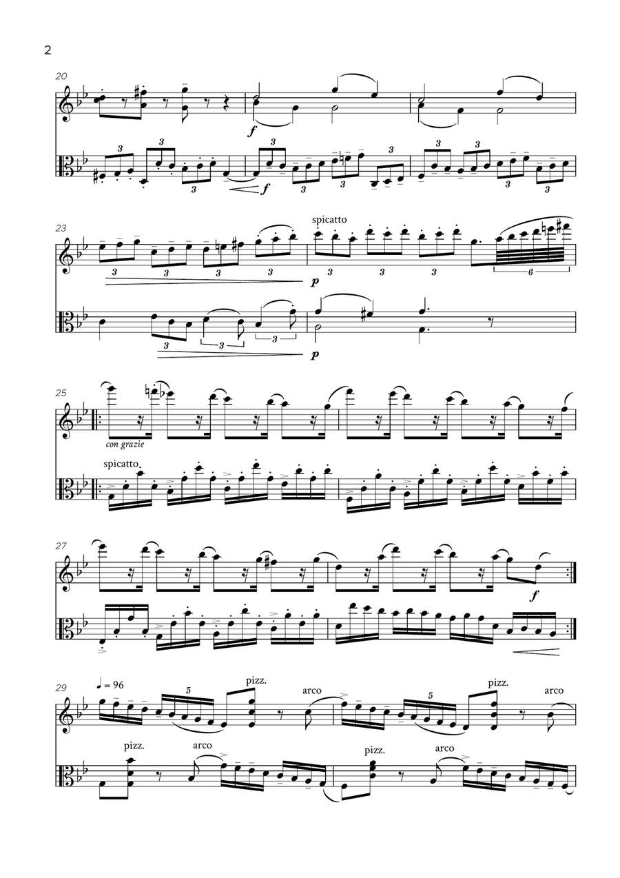 Passacaglia, Suite in G minor, HWV 432 String Duet scores gallery preview page 3