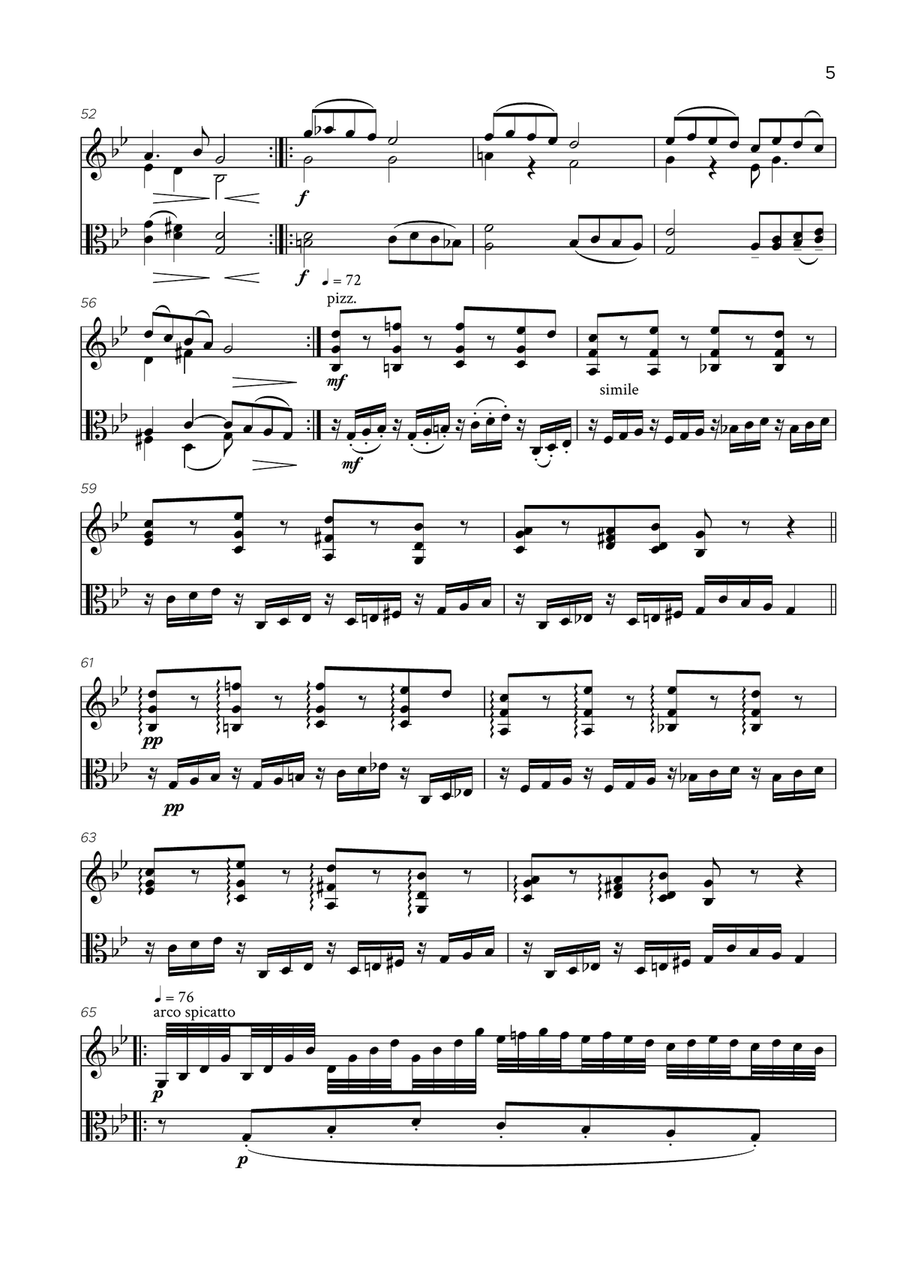Passacaglia, Suite in G minor, HWV 432 String Duet scores gallery preview page 6