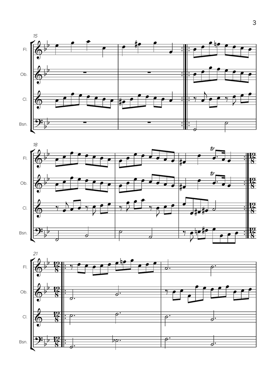 Passacaglia, Suite in G minor, HWV 432 Woodwind Quartet scores gallery preview page 4
