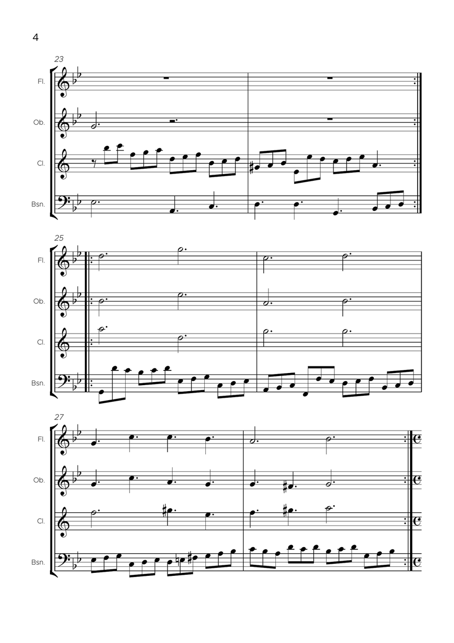 Passacaglia, Suite in G minor, HWV 432 Woodwind Quartet scores gallery preview page 5