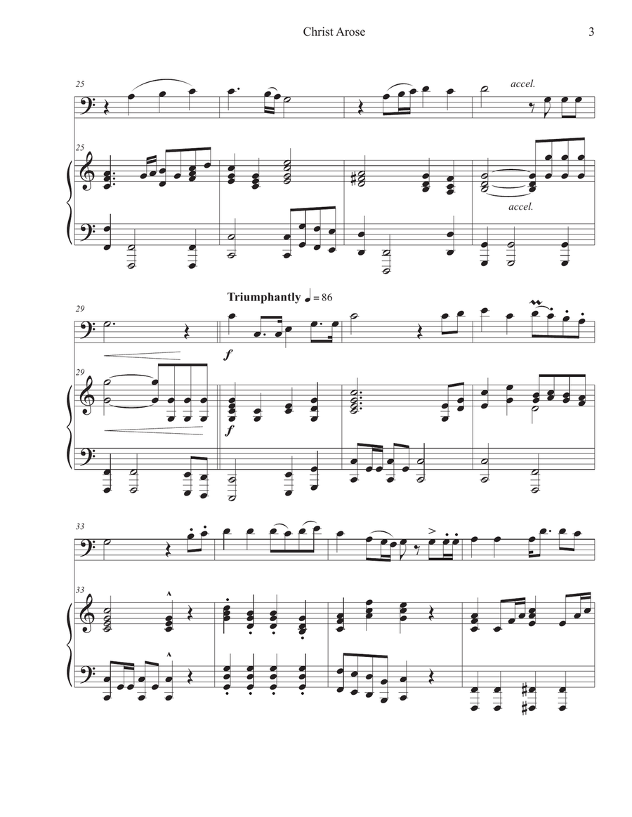 Christ Arose (Cello-Piano) Piano scores gallery preview page 3