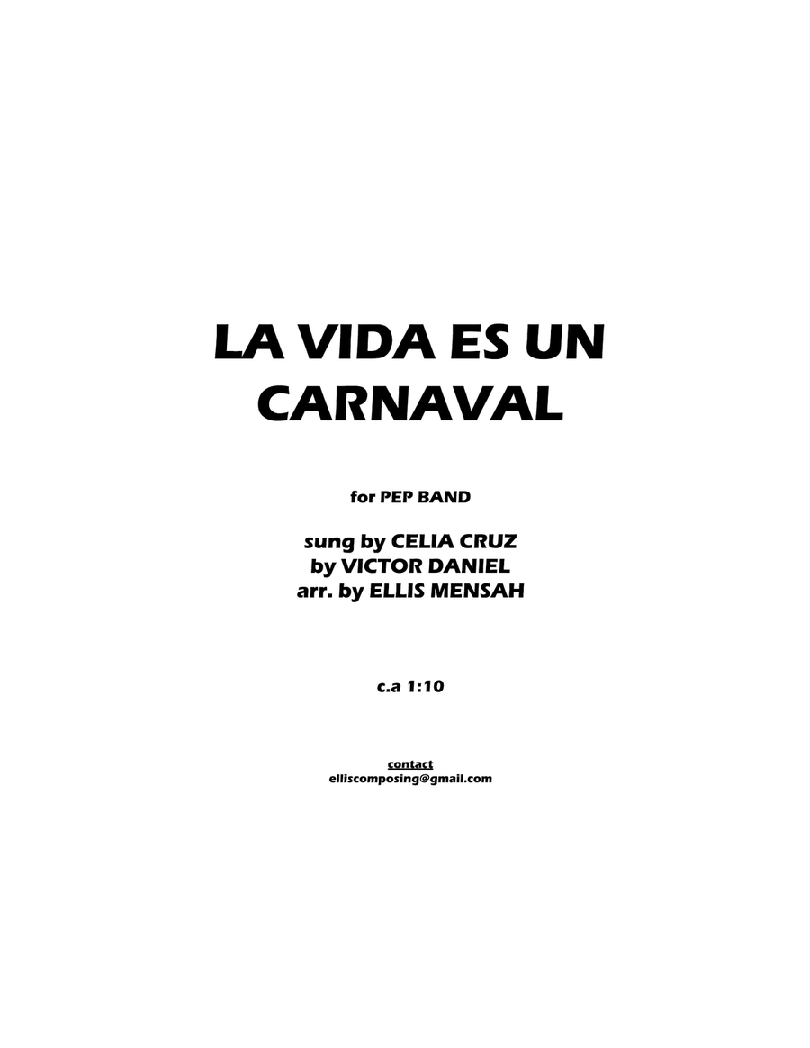 La Vida Es Un Carnaval La Vida Es Un Carnaval Marching Band scores gallery preview page 1