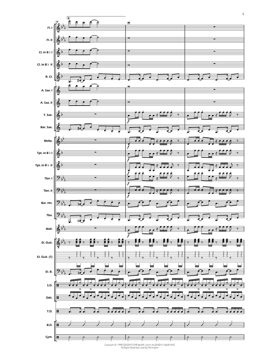 La Vida Es Un Carnaval La Vida Es Un Carnaval Marching Band scores gallery preview page 6