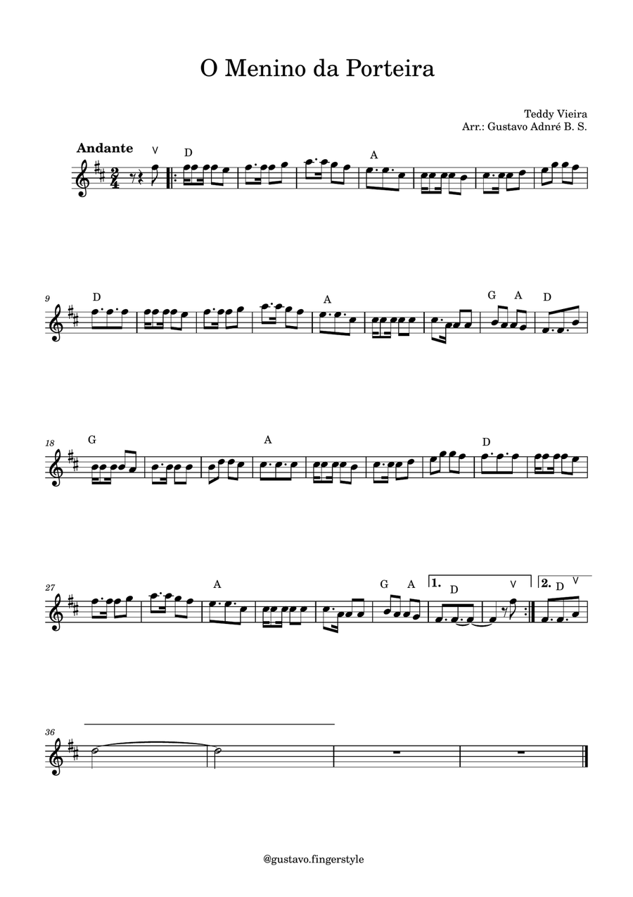 O Menino Da Porteira O Menino Da Porteira Violin Solo scores gallery preview page 1