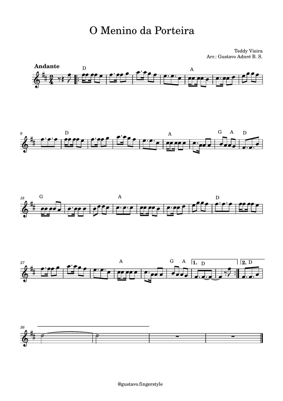 O Menino Da Porteira O Menino Da Porteira Flute Solo scores gallery preview page 1
