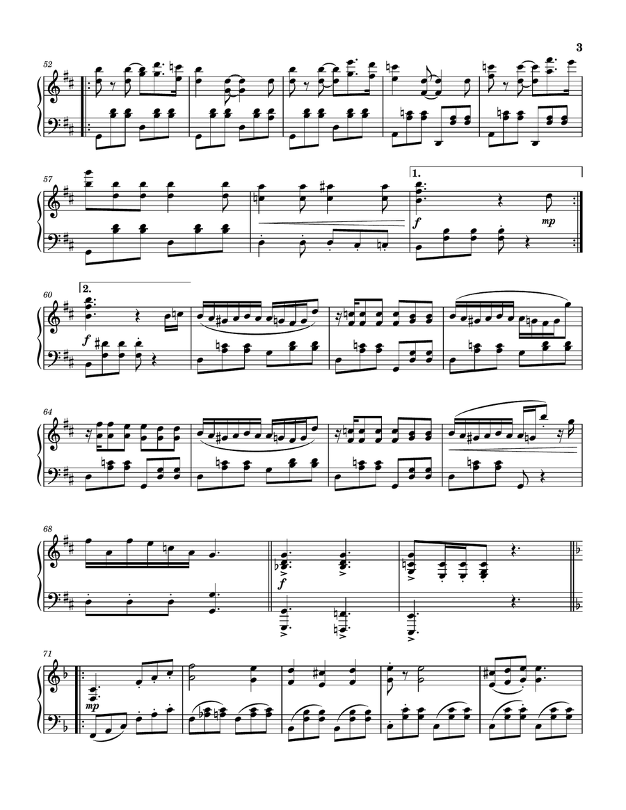 The Blue Danube - simplfied Piano Solo scores gallery preview page 3
