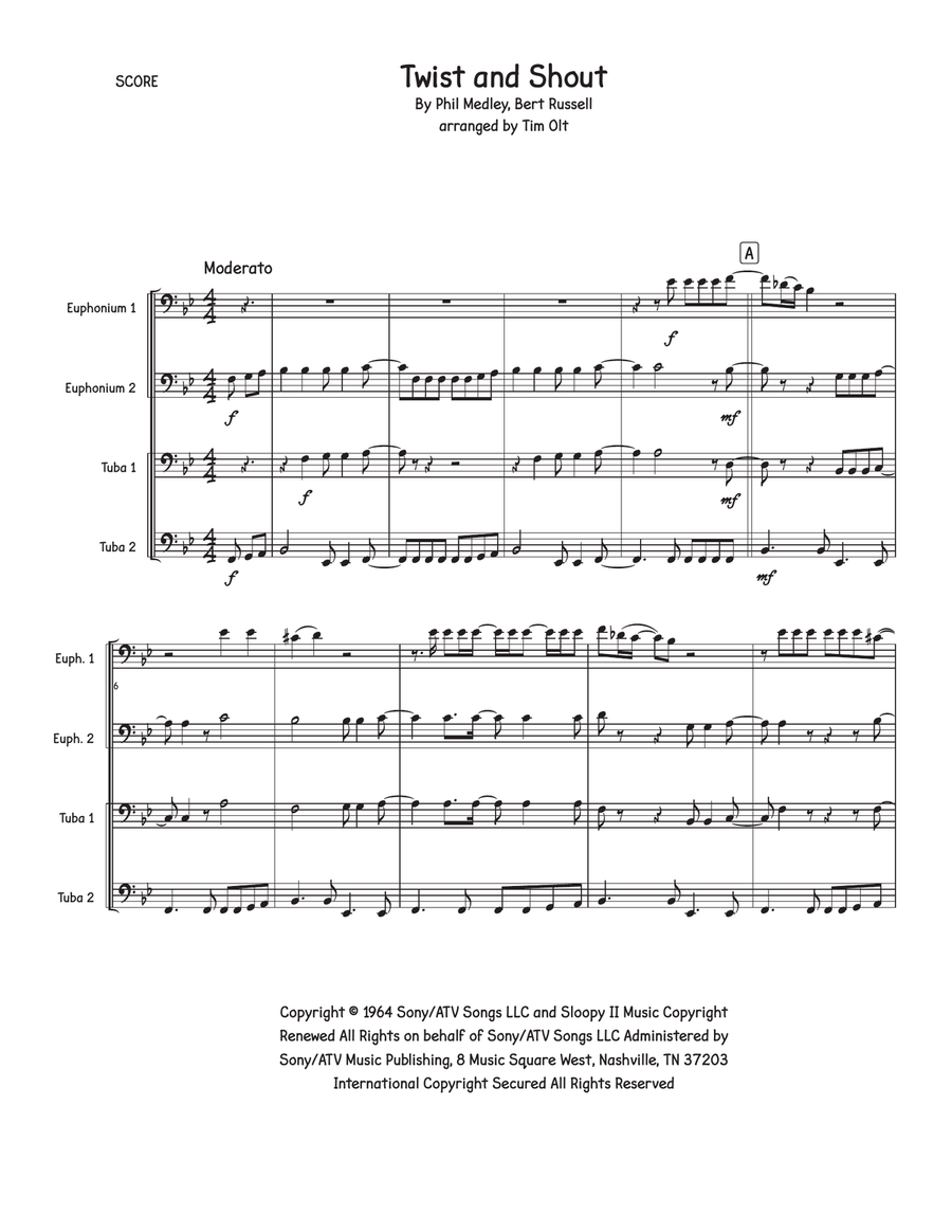 Twist And Shout Twist And Shout Brass Quartet scores gallery preview page 1