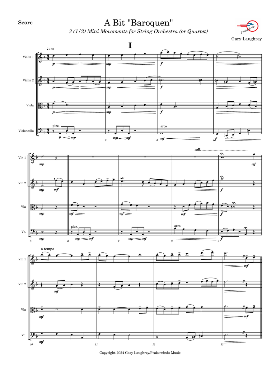 A Bit Baroquen (for String Orchestra) Chamber Music scores gallery preview page 2