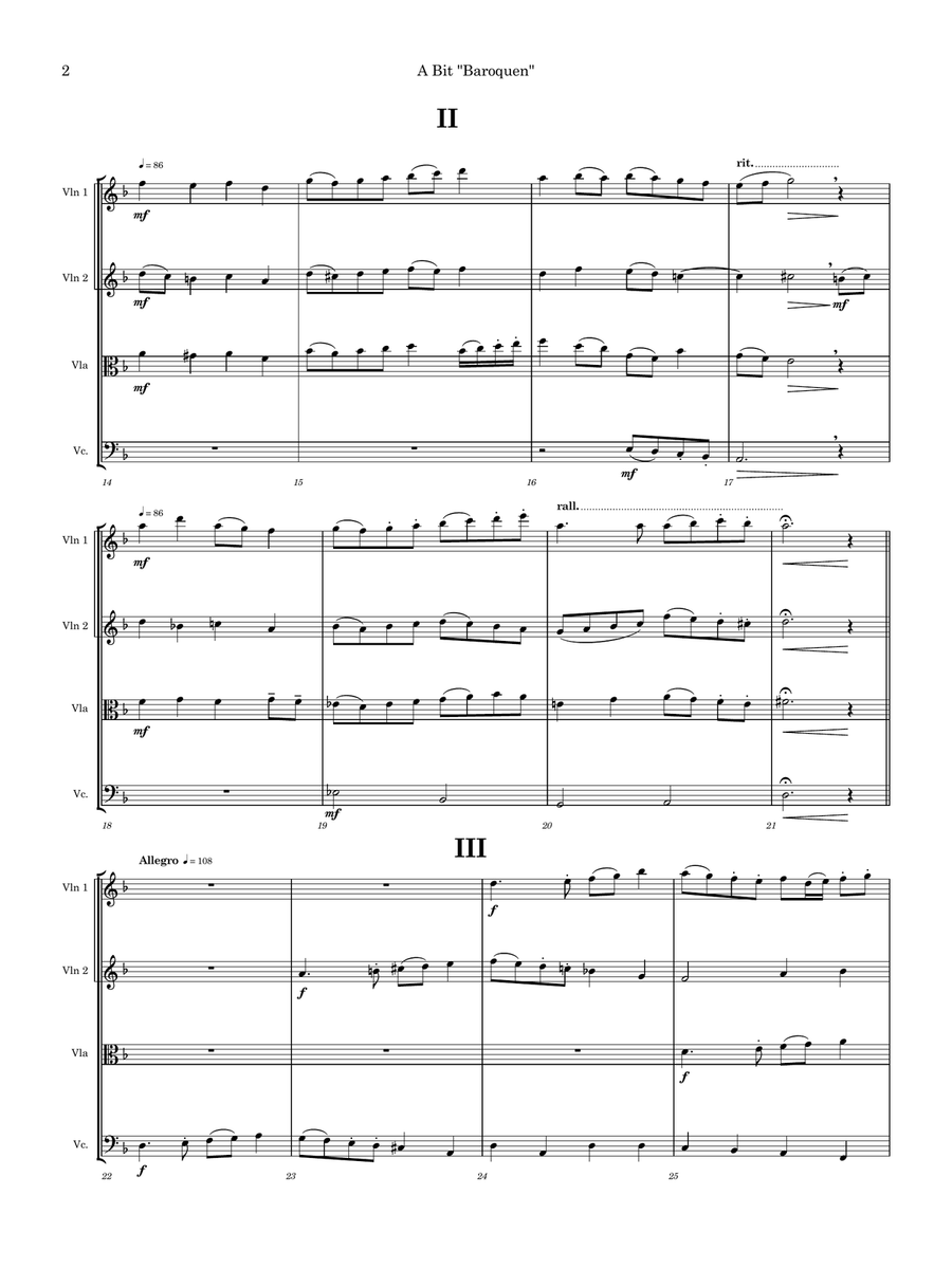 A Bit Baroquen (for String Orchestra) Chamber Music scores gallery preview page 3