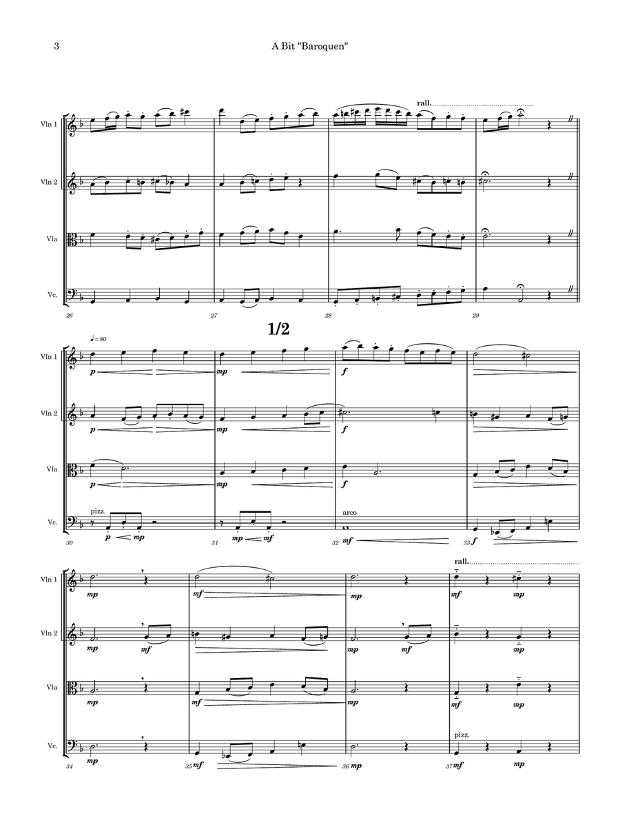A Bit Baroquen (for String Orchestra) Chamber Music scores gallery preview page 4