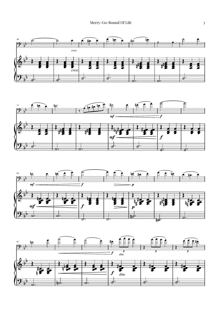Merry-Go-Round Of Life Piano scores gallery preview page 3