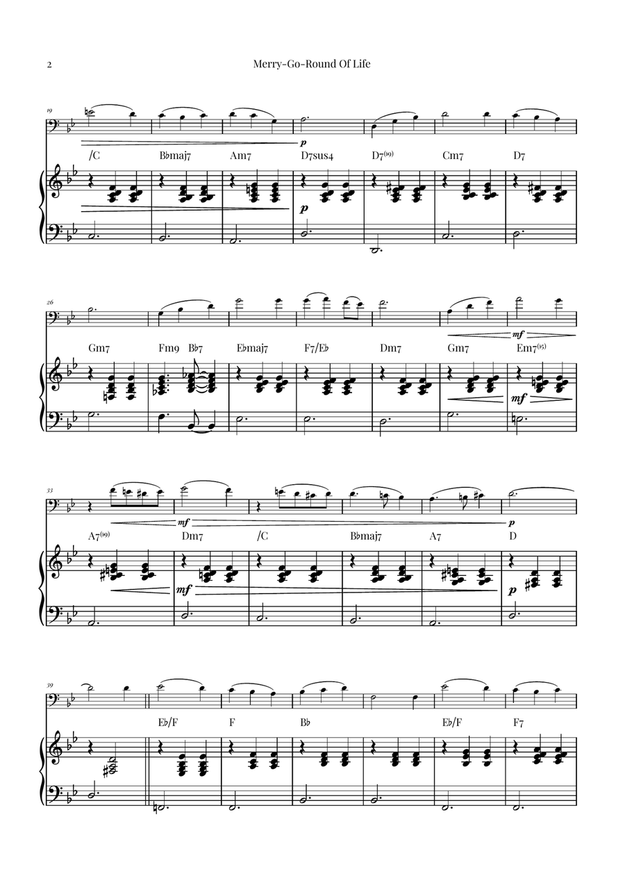 Merry-Go-Round Of Life Piano scores gallery preview page 2