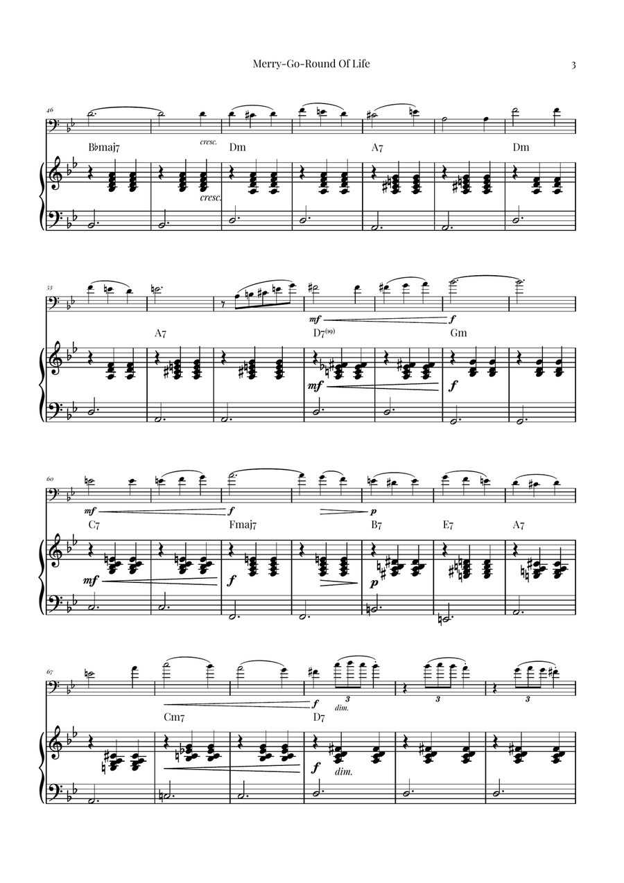 Merry-Go-Round Of Life Piano scores gallery preview page 3
