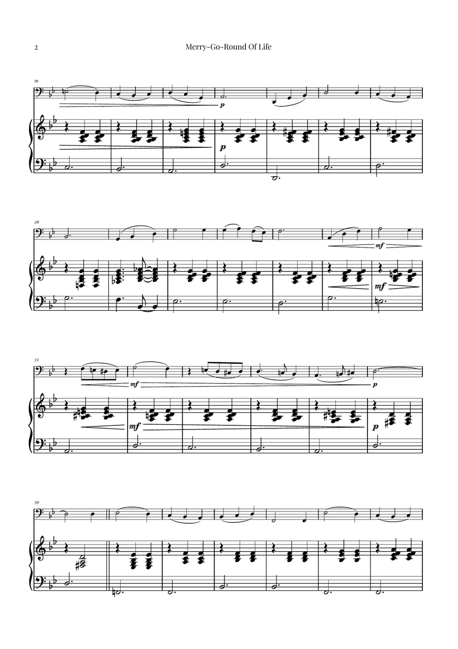 Merry-Go-Round Of Life Piano scores gallery preview page 2