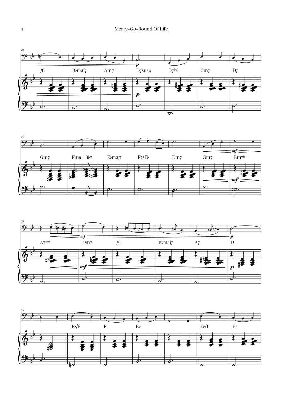 Merry-Go-Round Of Life Piano scores gallery preview page 2