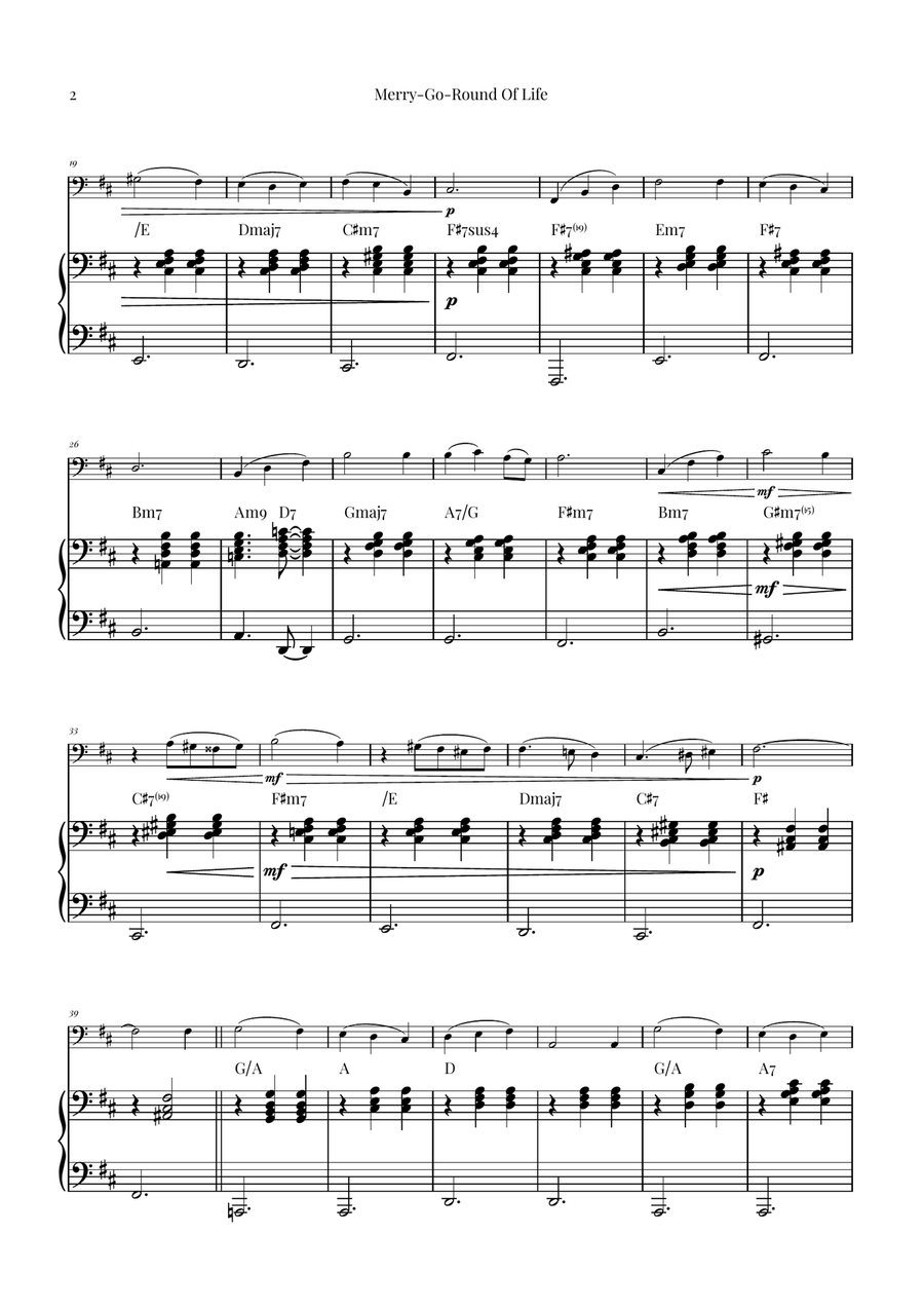 Merry-Go-Round Of Life Double Bass scores gallery preview page 2