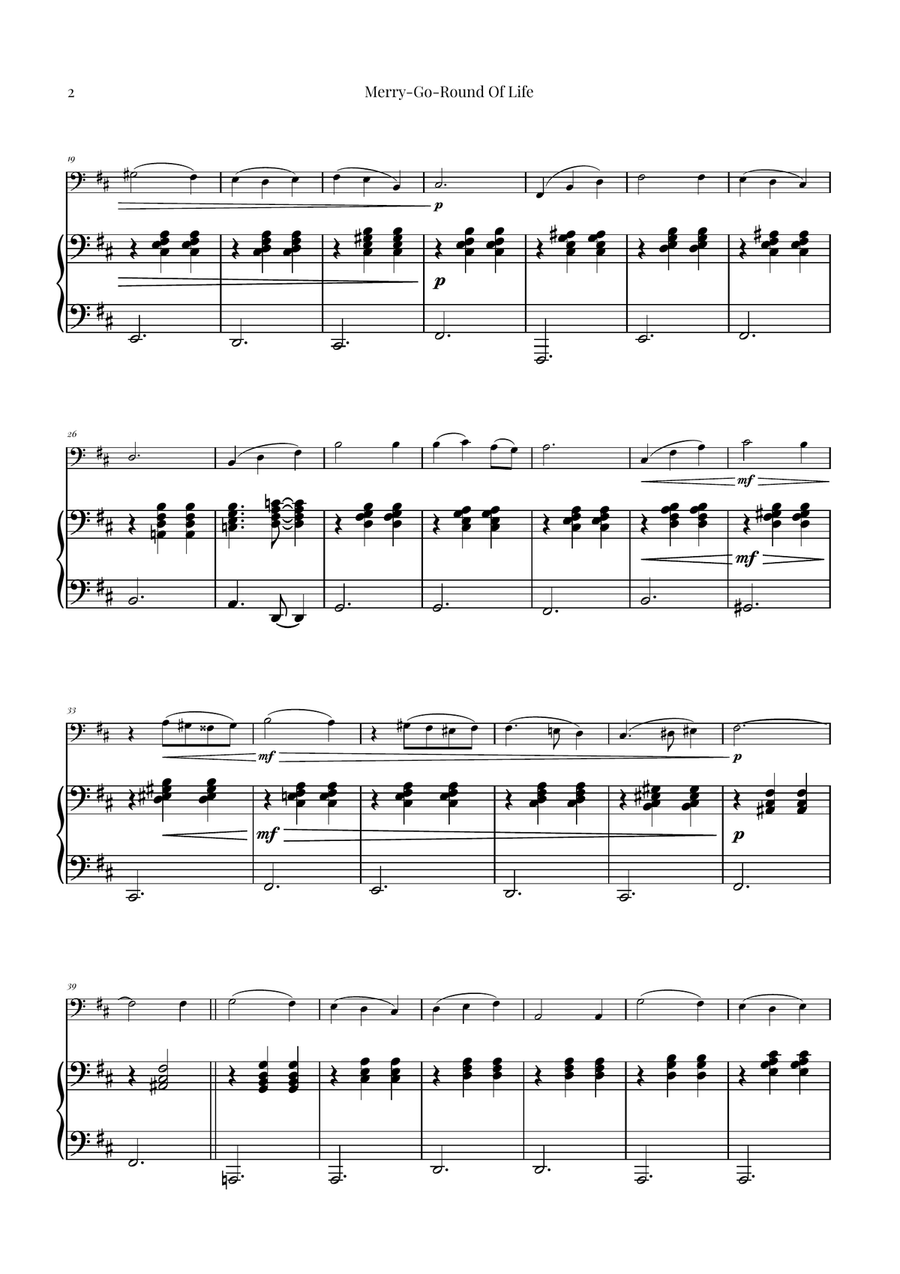 Merry-Go-Round Of Life Double Bass scores gallery preview page 2