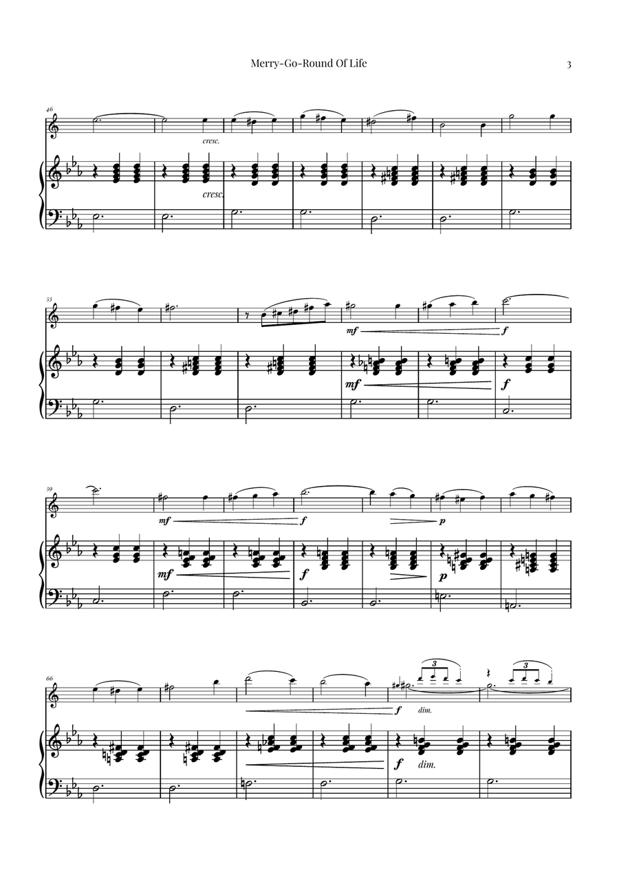 Merry-Go-Round Of Life Alto Saxophone scores gallery preview page 3