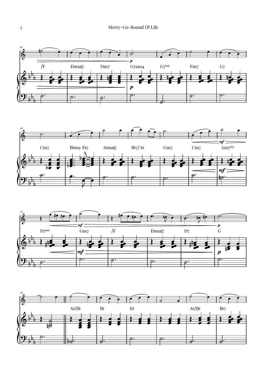 Merry-Go-Round Of Life Alto Saxophone scores gallery preview page 2