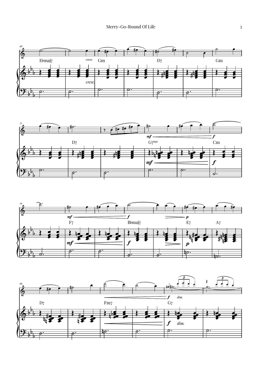 Merry-Go-Round Of Life Alto Saxophone scores gallery preview page 3