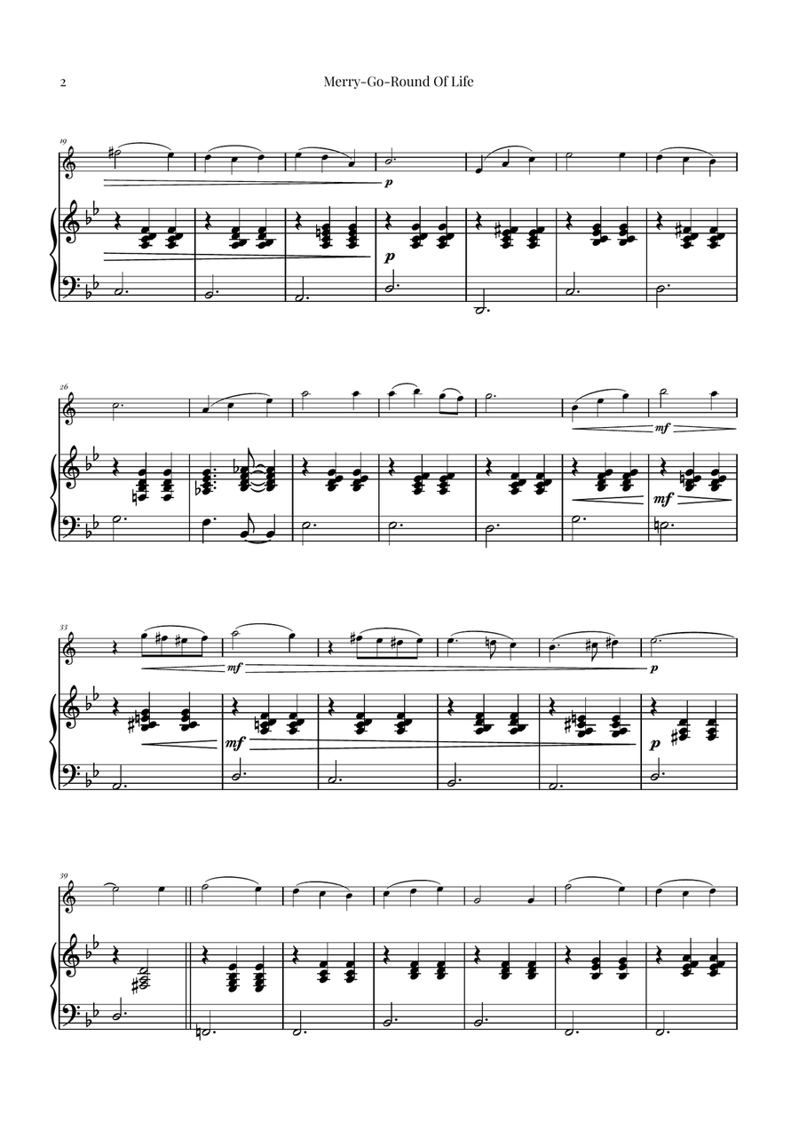 Merry-Go-Round Of Life Tenor Saxophone scores gallery preview page 2