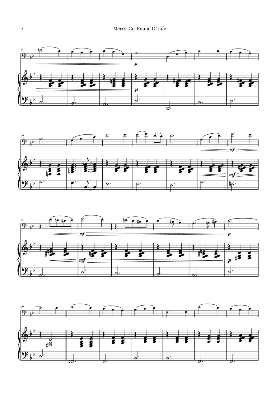 Merry-Go-Round Of Life Piano scores gallery preview page 2