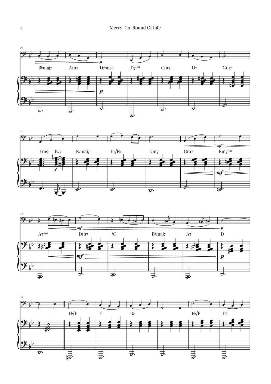 Merry-Go-Round Of Life Piano scores gallery preview page 2