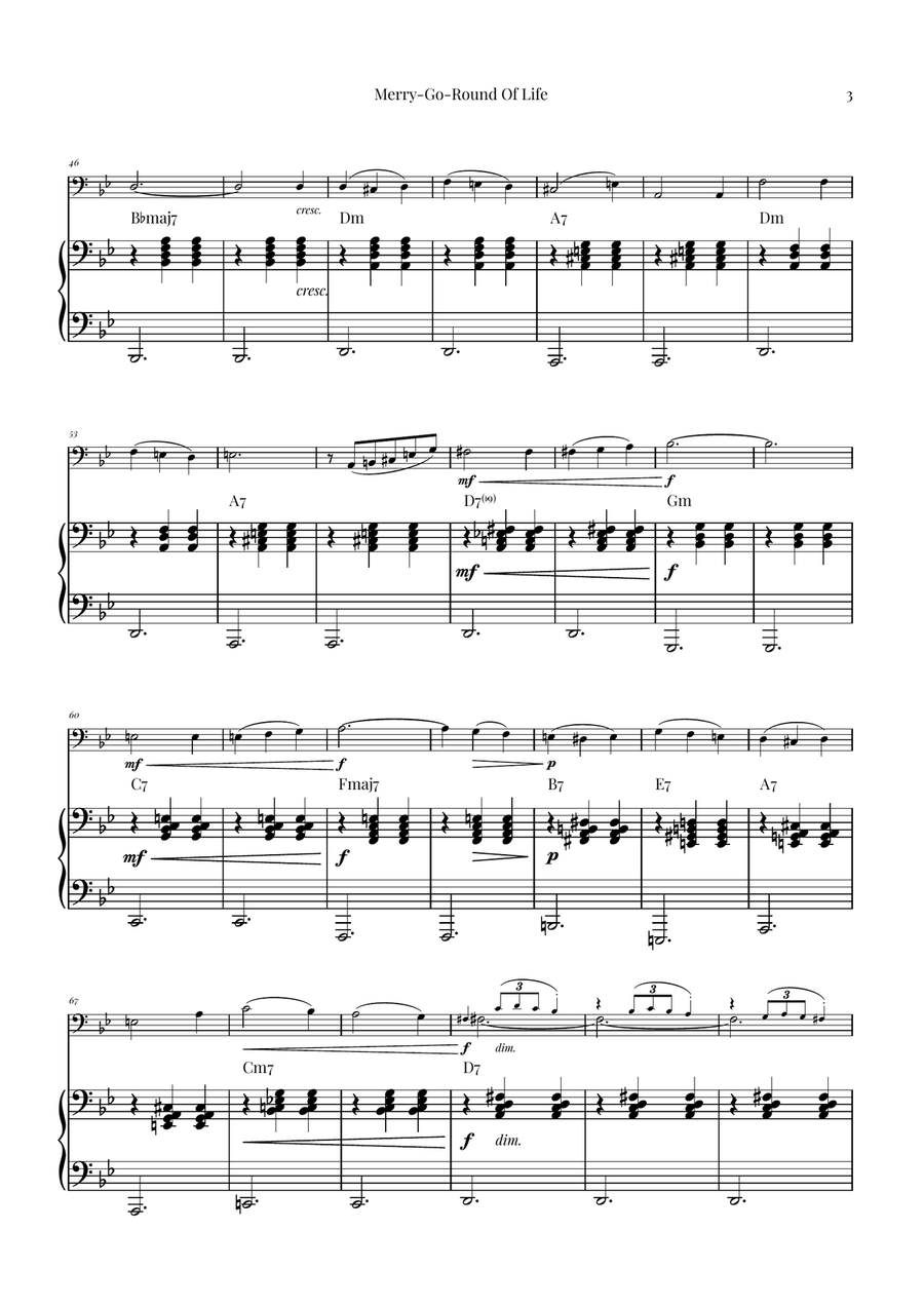 Merry-Go-Round Of Life Piano scores gallery preview page 3