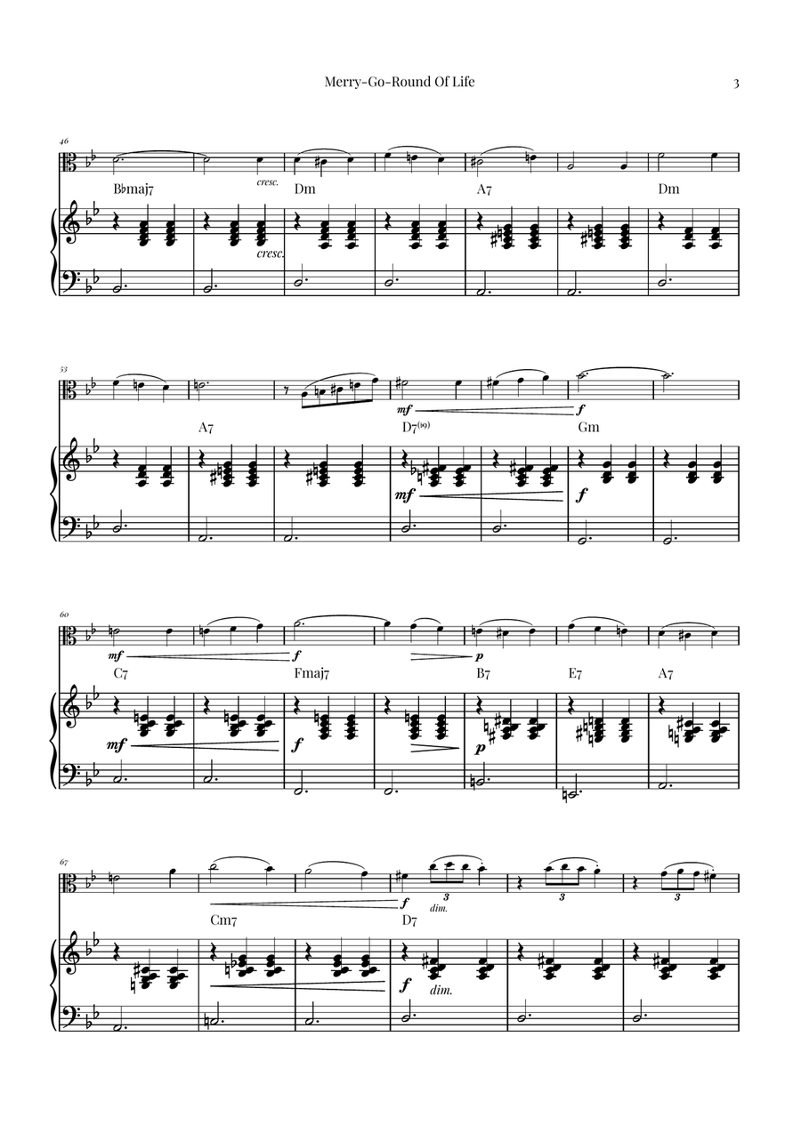 Merry-Go-Round Of Life Viola scores gallery preview page 3