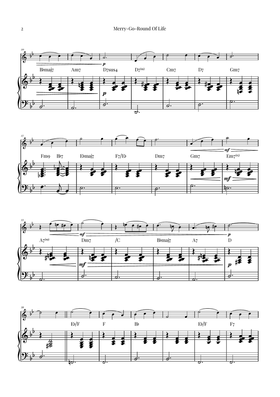 Merry-Go-Round Of Life Violin Solo scores gallery preview page 2