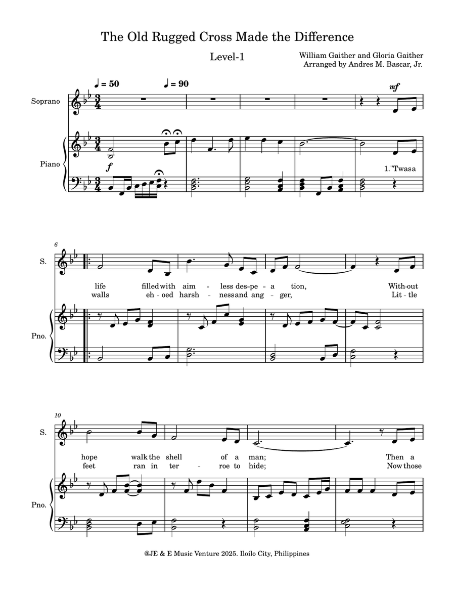 The Old Rugged Cross Made The Difference A Cappella scores gallery preview page 1