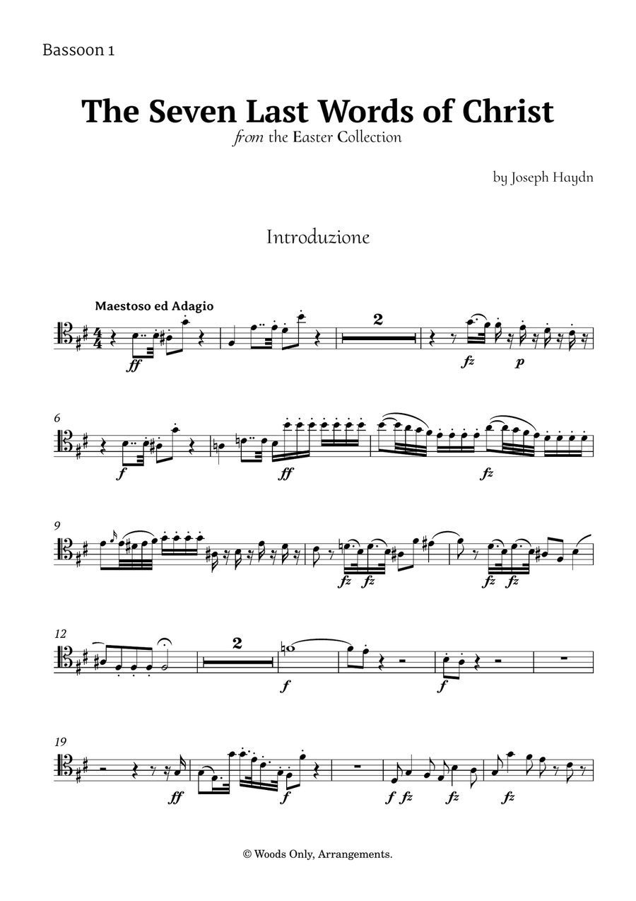 The Seven Last Words of Christ by Haydn for Bassoon Quintet Woodwind Quintet scores gallery preview page 5