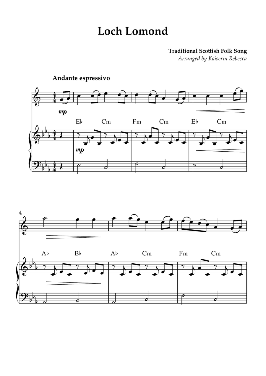 Loch Lomond Loch Lomond Alto Saxophone scores gallery preview page 1