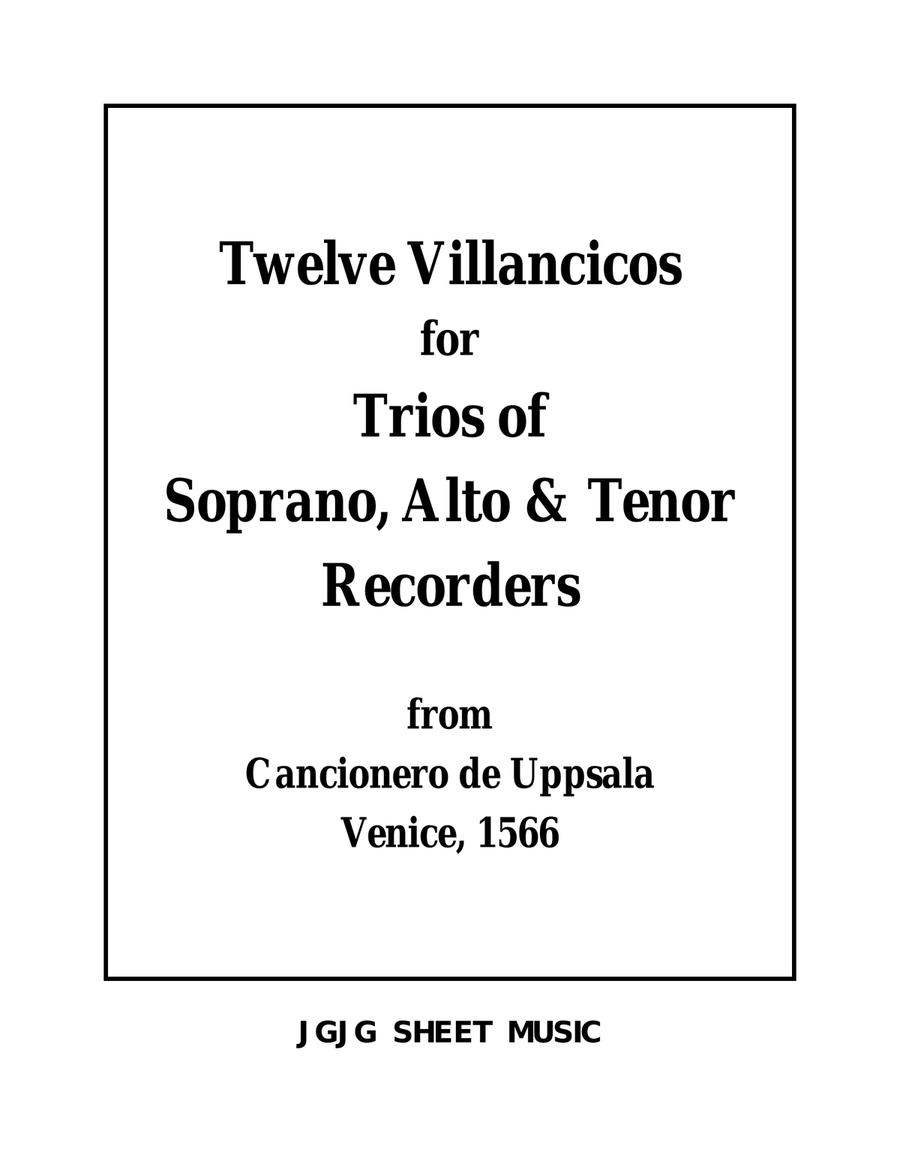 Twelve Villancicos for Trios of S, A, & T Recorders Recorder scores gallery preview page 1