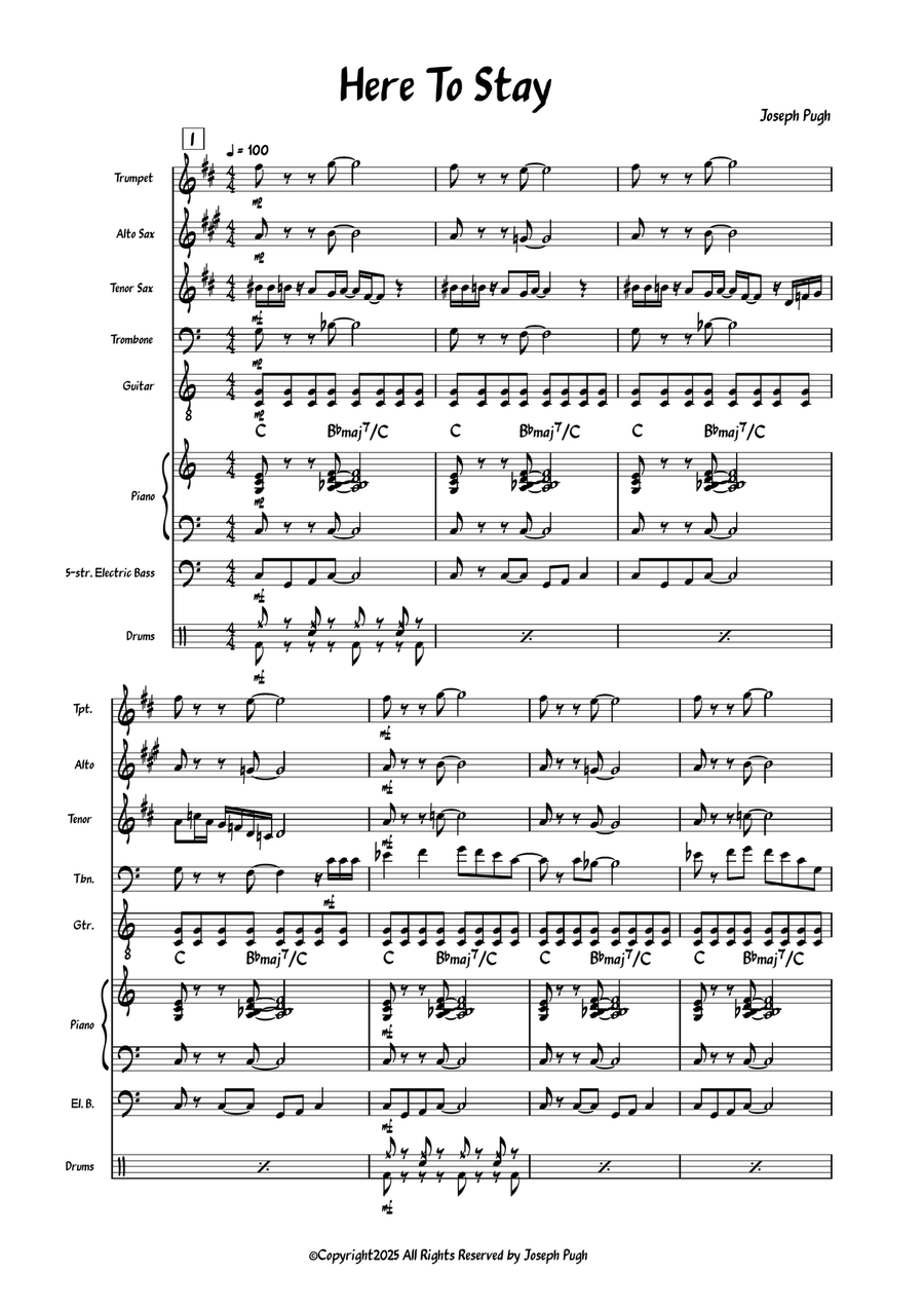 Here To Stay Here To Stay Jazz Ensemble scores gallery preview page 1