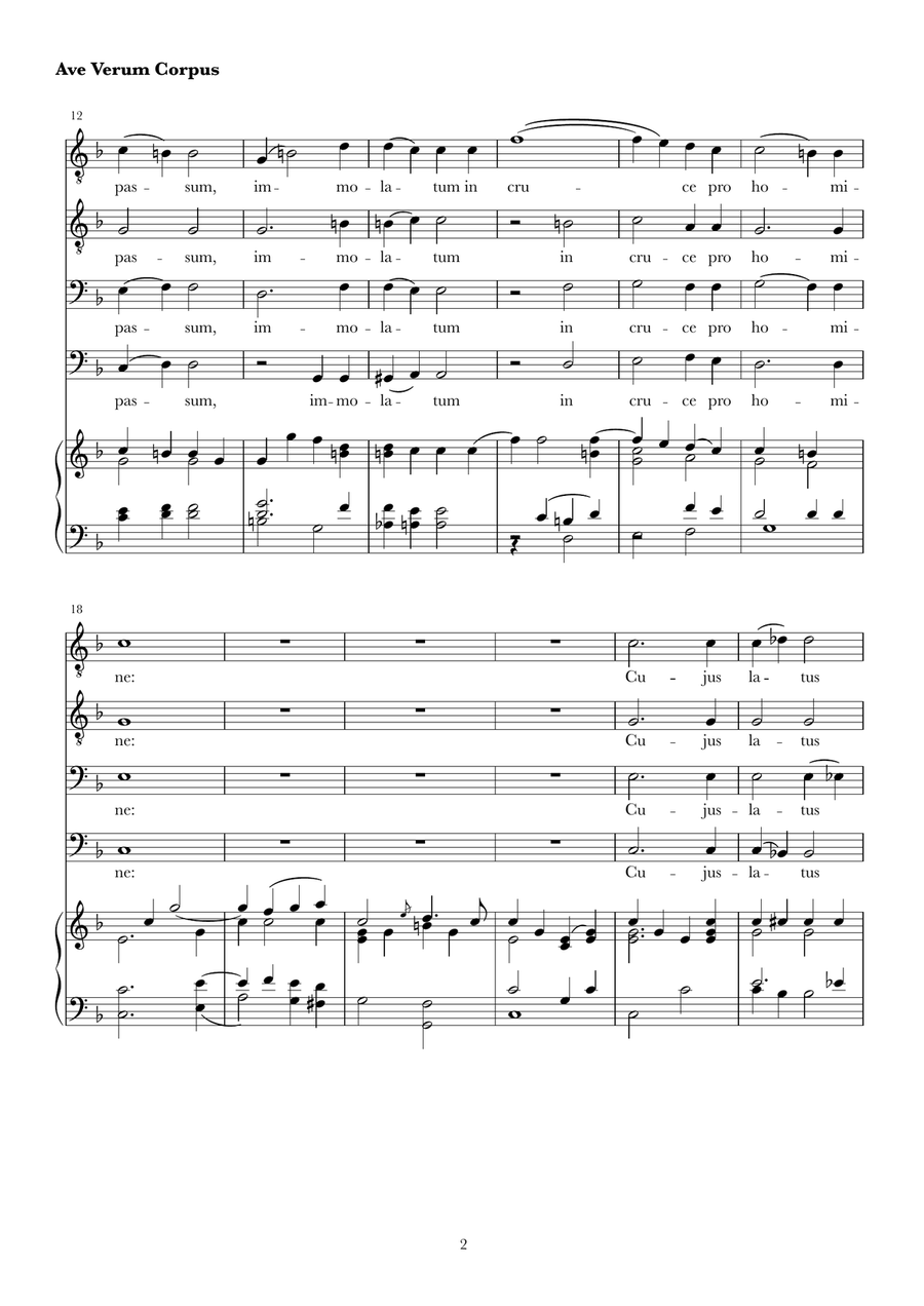 Ave Verum Corpus TTBB scores gallery preview page 2
