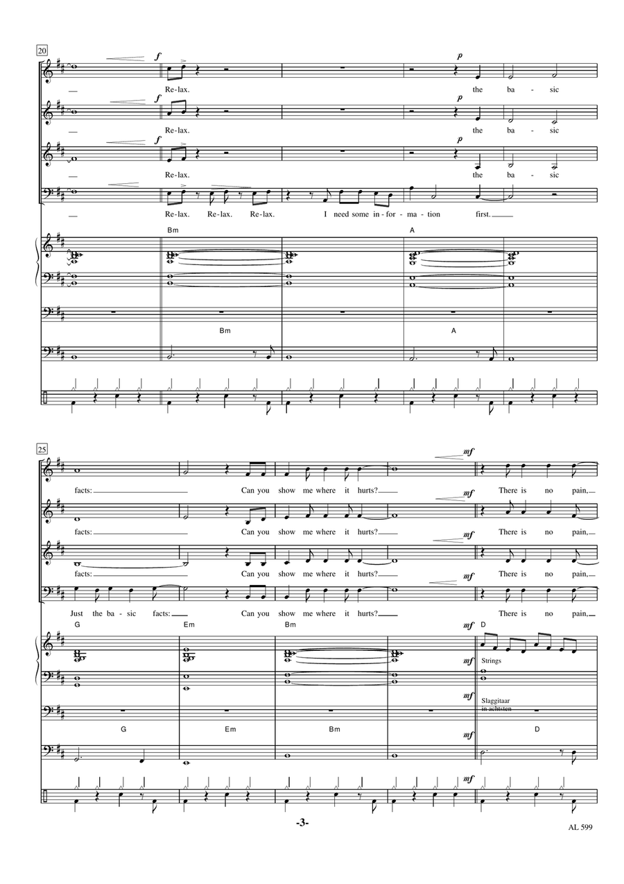 Comfortably Numb Comfortably Numb Choir scores gallery preview page 3