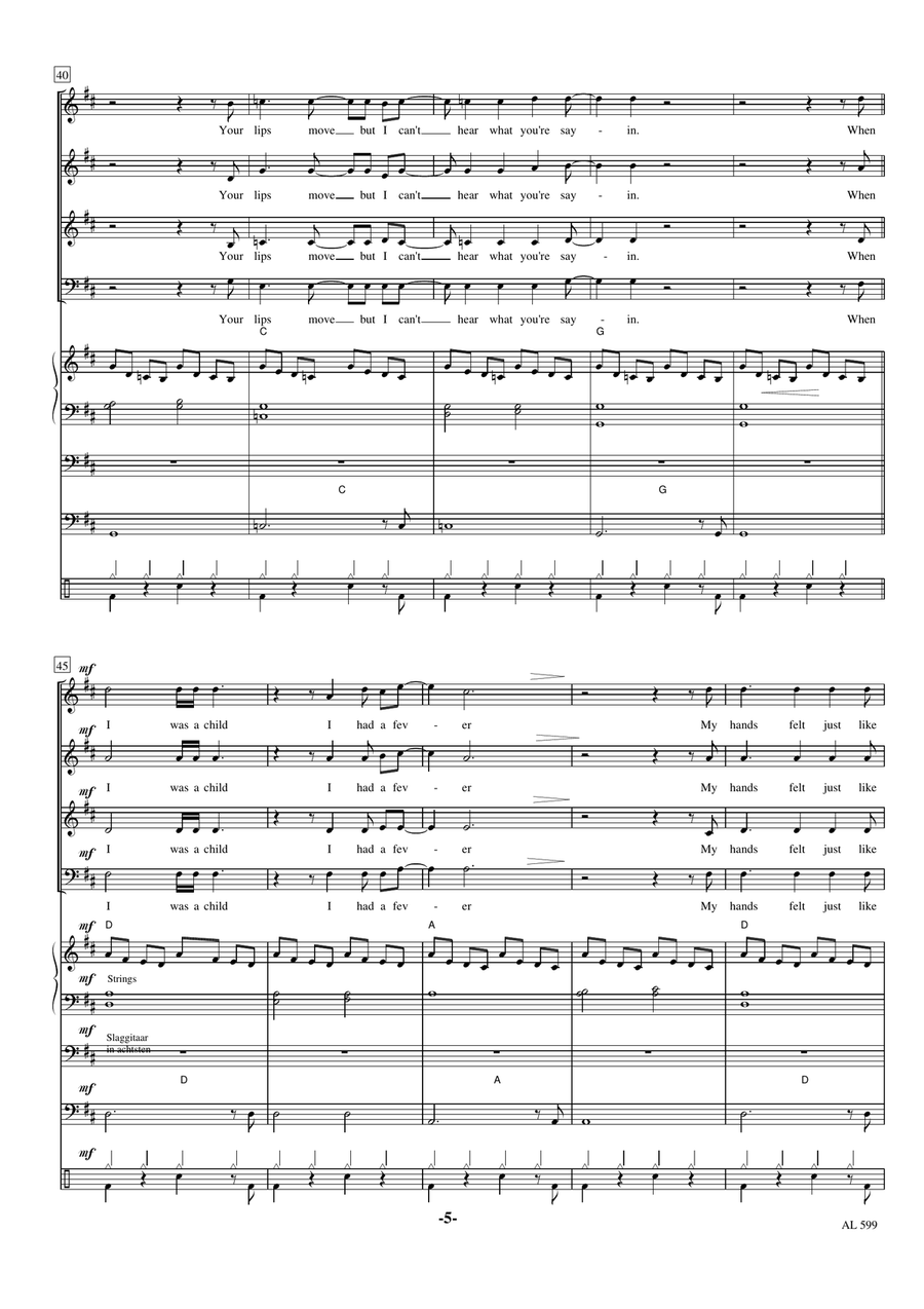 Comfortably Numb Comfortably Numb Choir scores gallery preview page 5