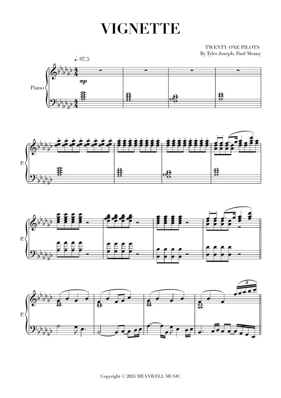 Vignette Vignette Piano Solo scores gallery preview page 1