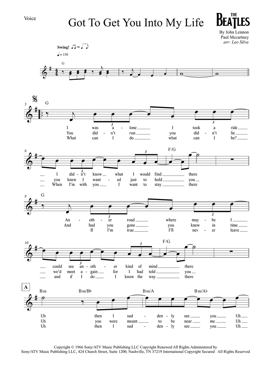 Got To Get You Into My Life Piano scores gallery preview page 1