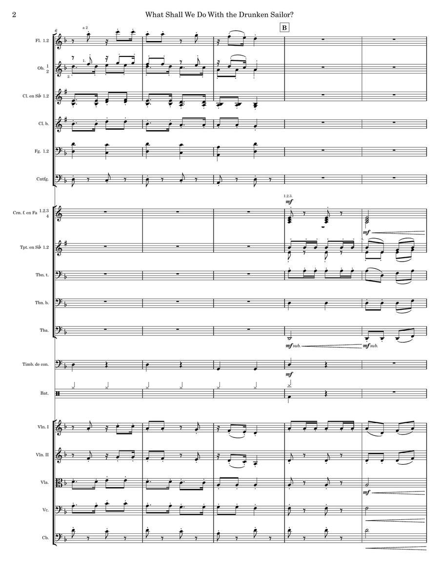 What Shall We Do With The Drunken Sailor? Full Orchestra scores gallery preview page 2