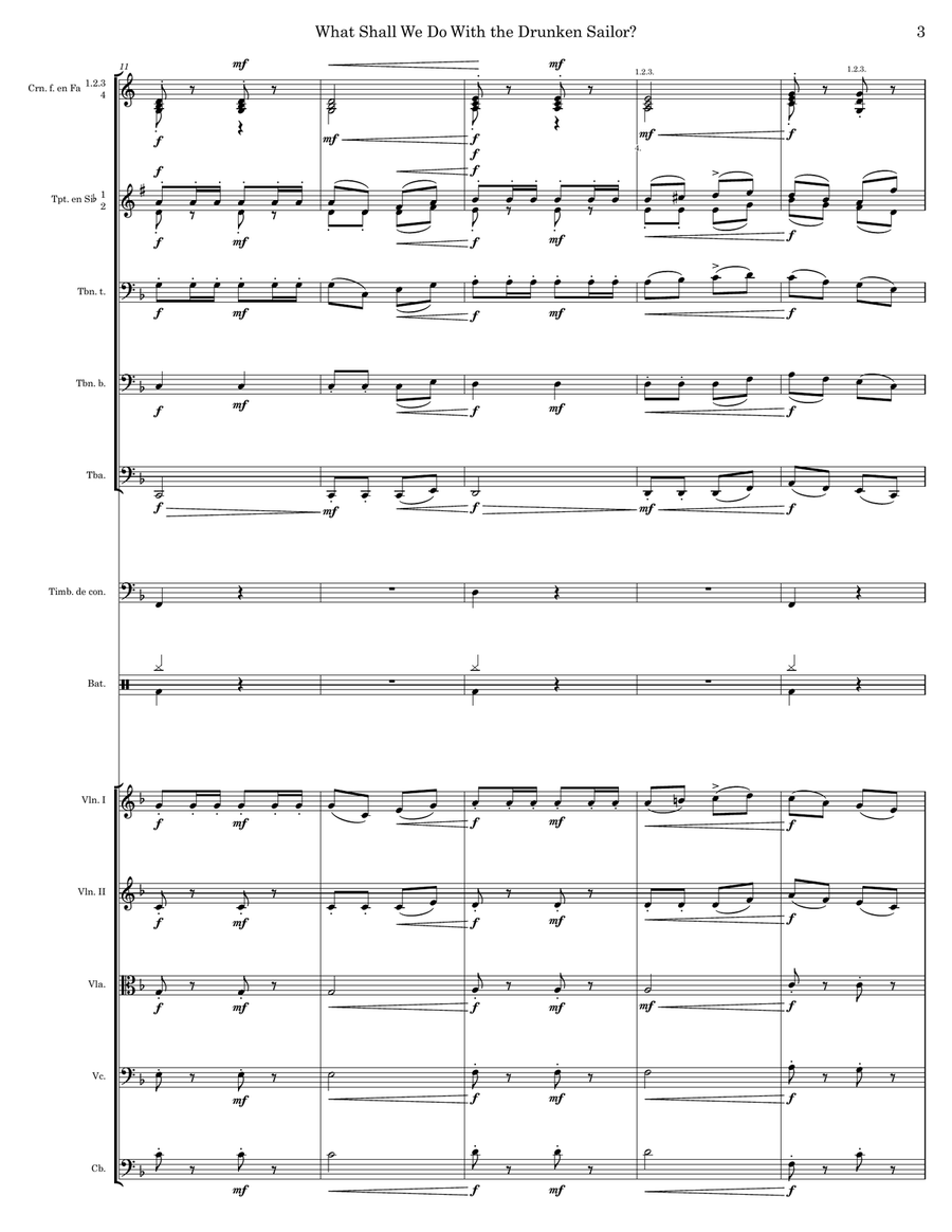 What Shall We Do With The Drunken Sailor? Full Orchestra scores gallery preview page 3