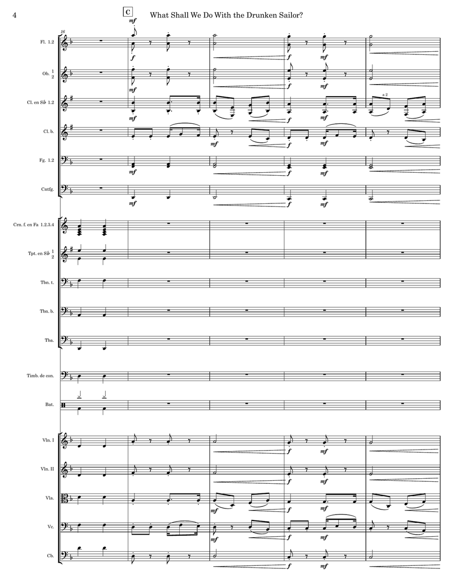 What Shall We Do With The Drunken Sailor? Full Orchestra scores gallery preview page 4