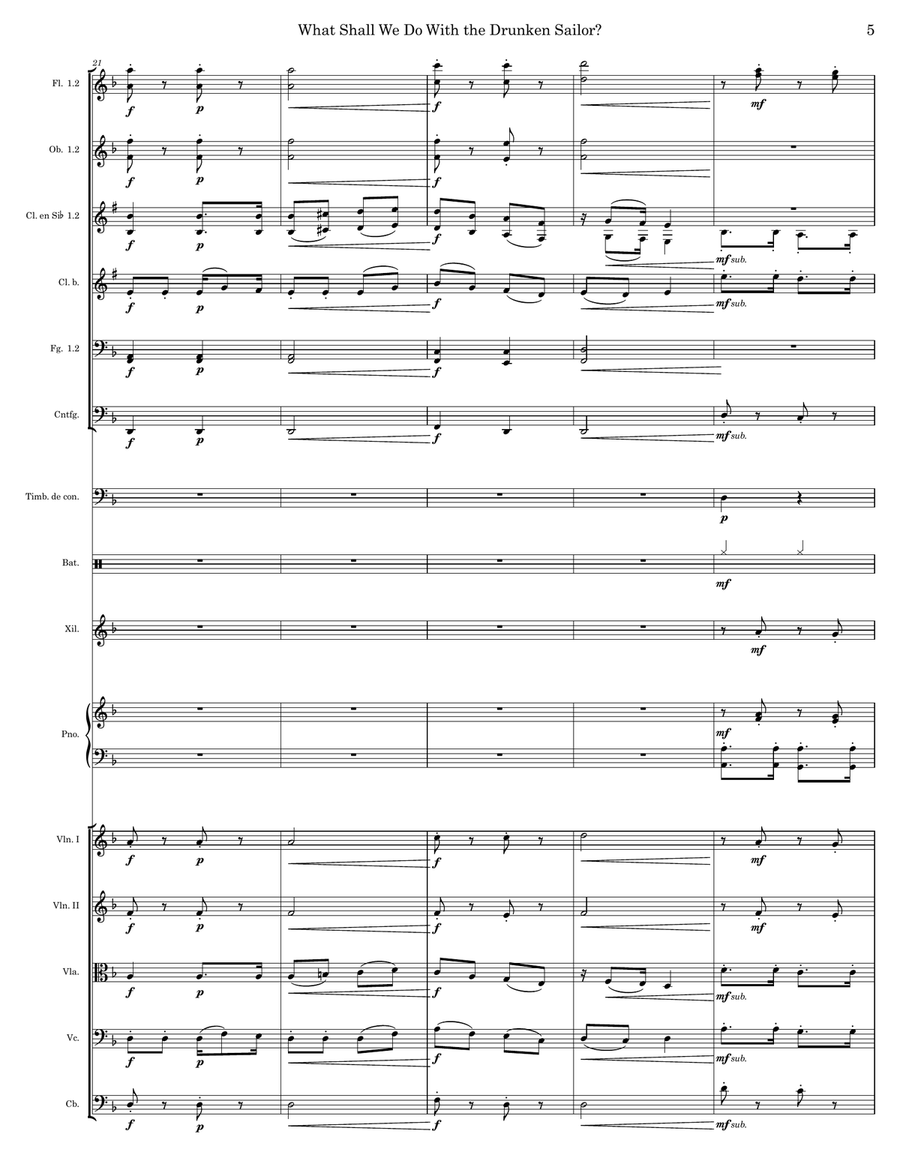 What Shall We Do With The Drunken Sailor? Full Orchestra scores gallery preview page 5