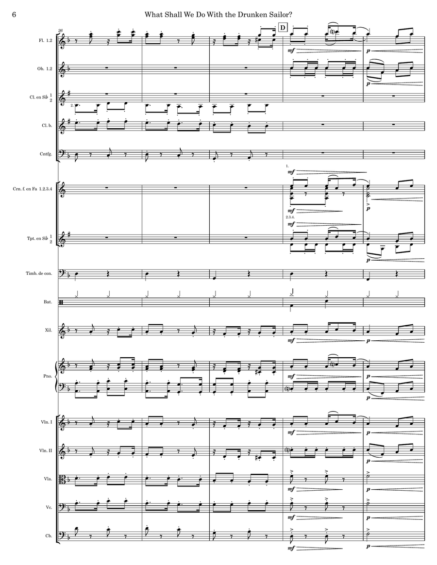 What Shall We Do With The Drunken Sailor? Full Orchestra scores gallery preview page 6