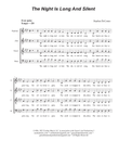 The Night Is Long And Silent (Vocal Quartet - (SATB)