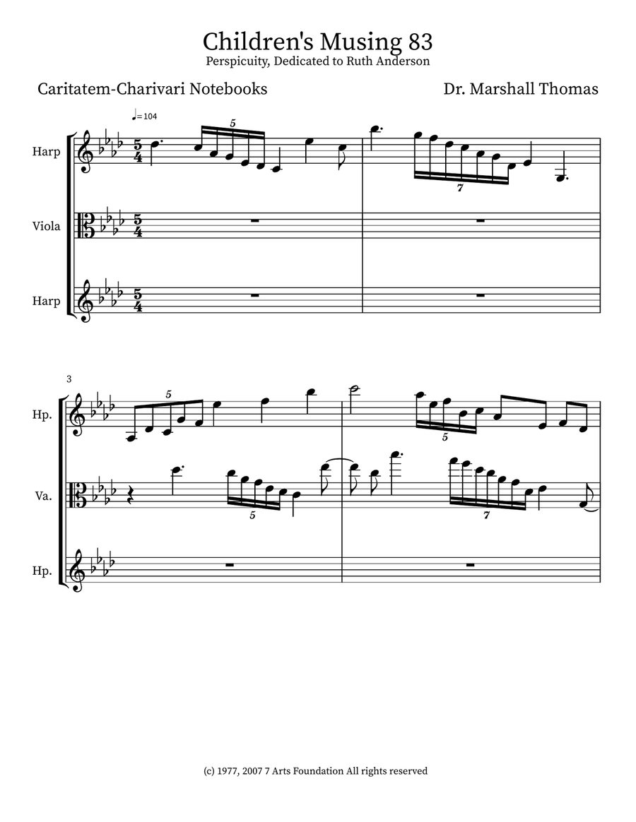 Children's Musing 83 Children's Musing 83 Small Ensemble scores gallery preview page 1