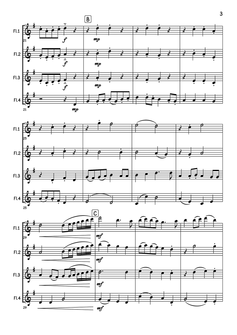 Simple Gifts Simple Gifts Flute Quartet scores gallery preview page 4