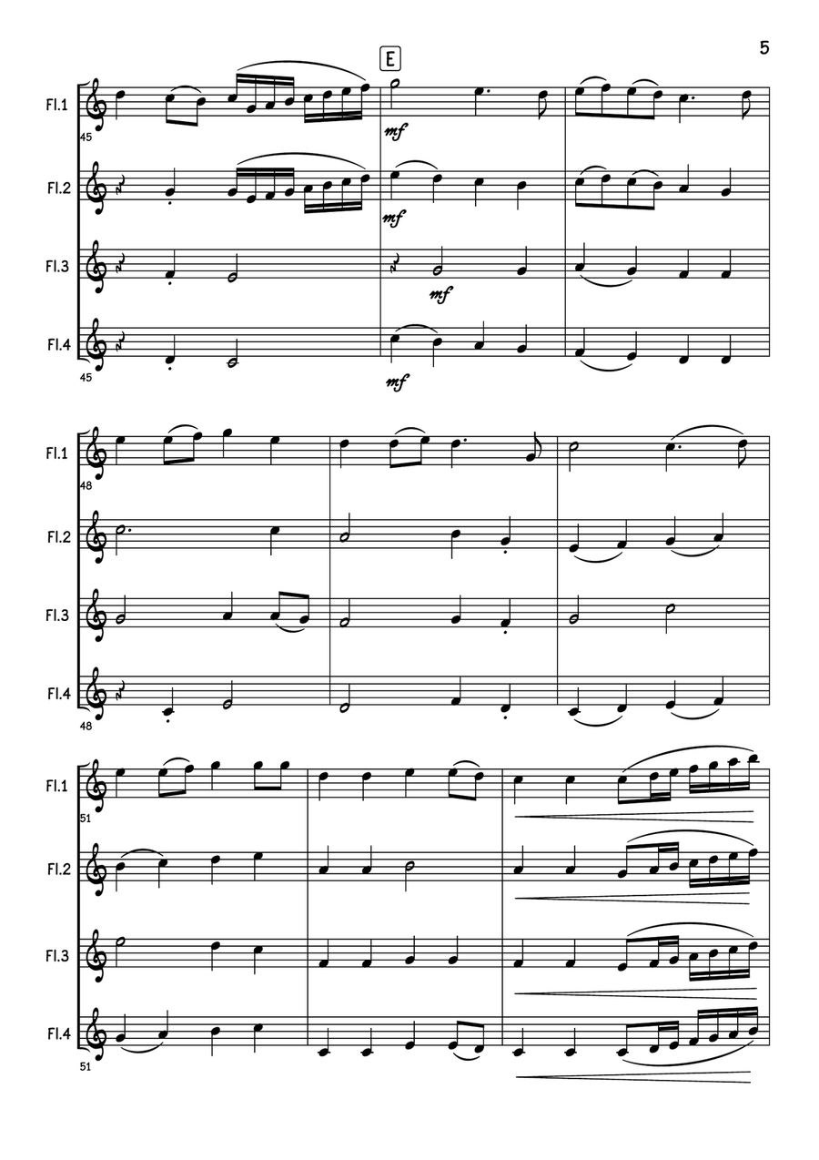 Simple Gifts Simple Gifts Flute Quartet scores gallery preview page 6